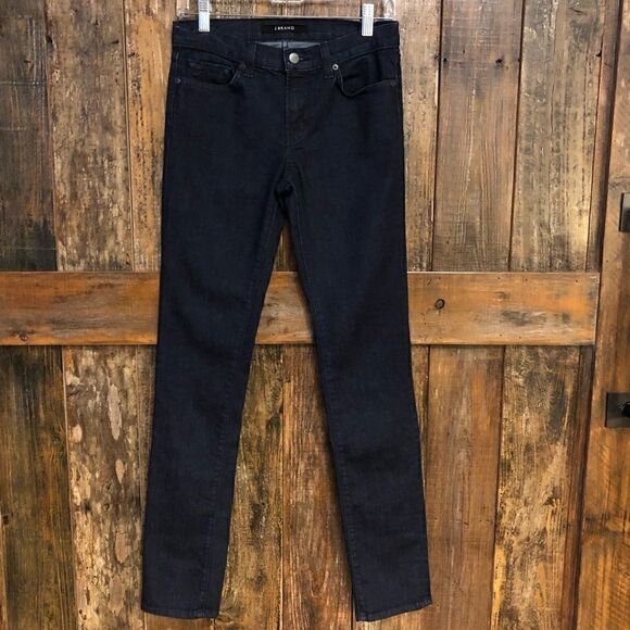 J. Brand Sz 27 Dark Blue Indigo Eclipse Denim Skinny Cotton Spandex Jeans - Picture 2 of 9